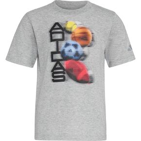 adidas Boys' Short Sleeve Distortion Multi Sport Graphic Heather Tee Shirt