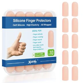 Gel Finger Cots, Silicone Fingers Protectors for Fingertips Protection, Fingers Bandages Thumb Caps Covers Ideal for Trigger, Arthritis, Cracking, Blisters, Callus, Hangnail & Pain Relief