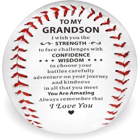 Fleure Esme Baseball for Grandson Boys 8-12-14 Birthday Gifts for Grandson from Grandpa Grandma Baseball Homerun Gifts Accessories Inspirational Baseballs Stuff for Teen Boys Back to School