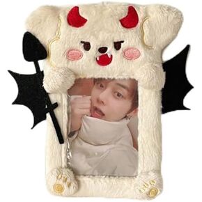 Cute Photocard Holder with Keychain, Plush Animal Shaped Photo Card Cover Cartoon Protective Photocard Case Sleeves for Girls Boys