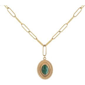 14K Gold Plated Mother of Pearl Gemstones Locket Pendant Necklace Gold Dainty layered necklaces for women