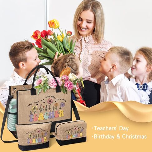 Teacher Appreciation Gifts for Women, Unique Tote Bag Beach Bag From Students, Funny Retirement Graduation Thank You Gifts, Birthday, Christmas, Back to School Ideas in Saudi Arabia