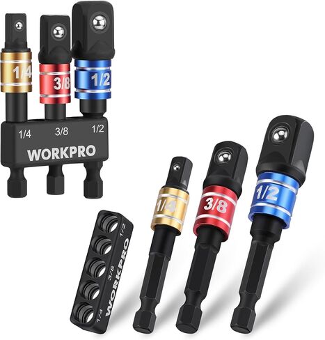مجموعة محول المقبس لاتفاقية العمل ، 1/4 "، 3/8" ، و 1/2 "محرك أقراص سائق تمديد مع حامل ، لحفر الطاقة إلى مفتاح تأثير عزم الدوران العالي in Kuwait