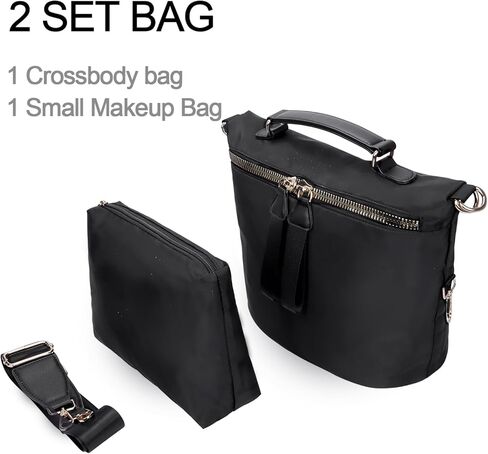 حقيبة كتف من نايلون نايلون كروس سعة كبيرة وزنها حقيبة كتف السفر مع كيس ماكياج in Kuwait