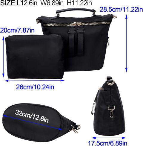 حقيبة كتف من نايلون نايلون كروس سعة كبيرة وزنها حقيبة كتف السفر مع كيس ماكياج in Kuwait