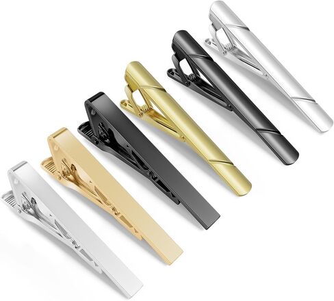 Tie Clips for Men Black Gold Silver Classic Tie Bar Clip Set in Saudi Arabia