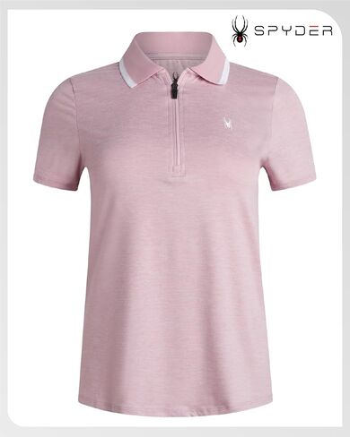 Spyder Womens Golf Shirt - Quarter Zip Golf Polo Tennis Top, UPF 30+ Sun Protect Moisture Wicking Polo Shirts for Women in Saudi Arabia