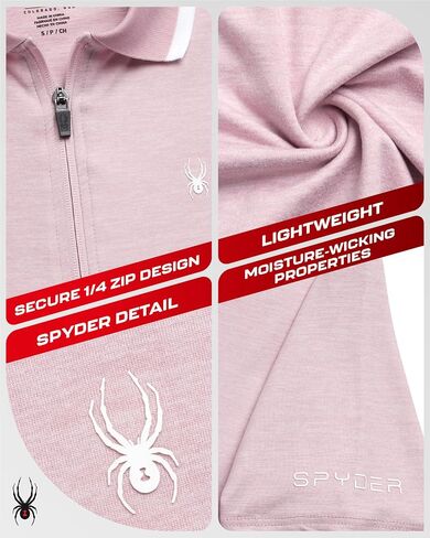 Spyder Womens Golf Shirt - Quarter Zip Golf Polo Tennis Top, UPF 30+ Sun Protect Moisture Wicking Polo Shirts for Women in Saudi Arabia