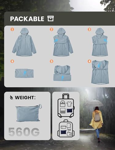 Rdruko Women's Cycling Rain Jacket Waterproof Lightweight Packable Raincoat with Hood Windbreaker for Outdoor Travel Hiking in Saudi Arabia