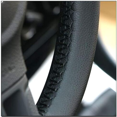 Autoxbert 38 سم/15 بوصة تغطية عجلة توجيه جلدية على الغلاف ، غلاف مقود مضاد للانزلاق لنيسان قشاقاي تويوتا كامري RAV4 VW غولف in Kuwait