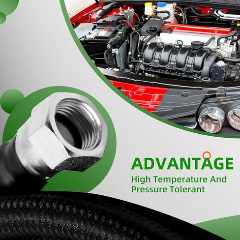 6an خطوط مضفر 70 بوصة خطوط برودة النايلون الأسود المبرد متوافقة مع Th350 Th400 4l60e 4l80e in Kuwait
