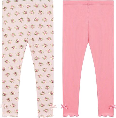 Toddler Girls Leggings 2-Pack Bamboo Viscose Little Girls Casual Stretch Pants in Saudi Arabia