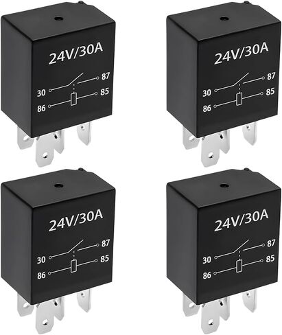 2 PCS 4 Pin Car Starter Relay, 24V 30A Multi-Purpose Automotive Relays, Heavy Duty Standard Relay Replacement for Car Motor, Waterproof Auto Relays Switch, car Accessories in Saudi Arabia