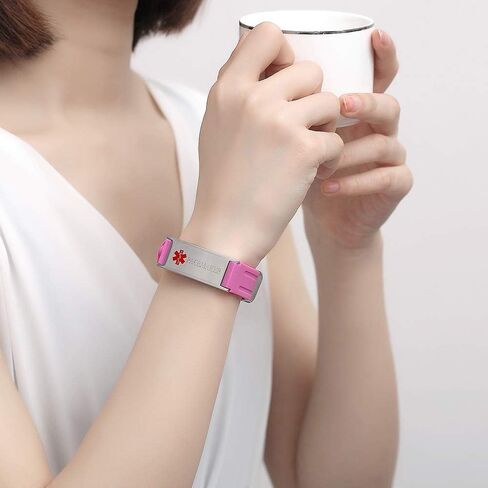 LinnaLove Sports Medical Alert Bracelets for Men & Women Silicone ID Band Suitable for Summer in Kuwait