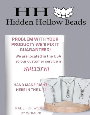 Hidden Hollow Beads Women's Cancer Awareness Beaded Stretchy 6.5 or 5.5 inch long Medical Alert ID Interchangeable Replacement Bracelet, Identification Vital info tag in Kuwait