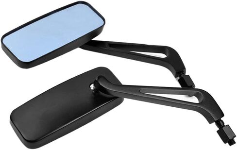 Dreamizer Rectangle Motorcycle Mirrors Black - Universal 10mm 10mm Learview Mirror CNC CNC متوافقة مع Honda Yamaha Suzuki Ruckus Grom Shadow Vstar650 in Kuwait