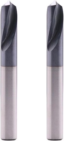 BestParts قطعتان من مثقاب البقع من الكربيد الصلب عالي الأداء - مطلي بـ AlTiN، 120 درجة، 2 فلوت، مثقاب نقطي، قطر عرقوب 3/16 بوصة، طول الناي 3/4 بوصة، الطول الإجمالي 2 بوصة in Saudi Arabia