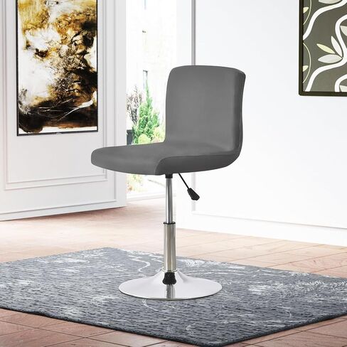 4PCS Bar Stool Slipcovers,Stretch Chair Cover with Backrest Cover,Stretch Removable Covers for Short Swivel Chair Dining Chair,Bar Stool with Backrest (No Chairs),Black in Kuwait