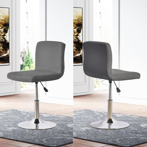 4PCS Bar Stool Slipcovers,Stretch Chair Cover with Backrest Cover,Stretch Removable Covers for Short Swivel Chair Dining Chair,Bar Stool with Backrest (No Chairs),Black in Kuwait