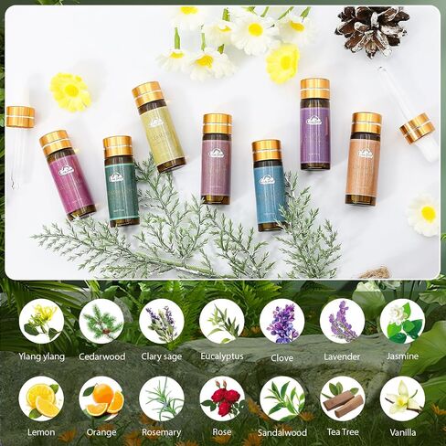 Fragrance Essential Oils Set - 14pcs, Aromatherapy Oils for Skin, Diffusers, Home Care, Humidifier Laundry, Candle Making - Tea Tree, Sandalwood, Lavender, Vanilla, Eucalyptus and More (5mL) in Saudi Arabia