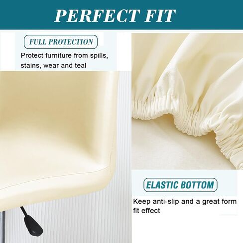 KRFOONN 4 Pack Bar Stool Covers Waterproof PU Leather Bar Stool Chair Covers Slipcovers Counter Stool Bar Chair Covers with Backs Stool Chair Seat Slipcover Protector for Kitchen Pub Dining Chair, 02 in Kuwait