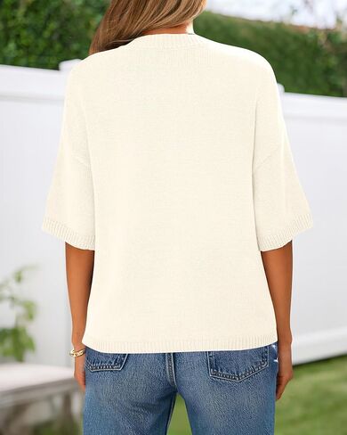 BTFBM Short Sleeve Cardigans for Women Button Up Sweaters Y2k Spring Summer 2025 Crew Neck Business Casual Work Clothes in Saudi Arabia