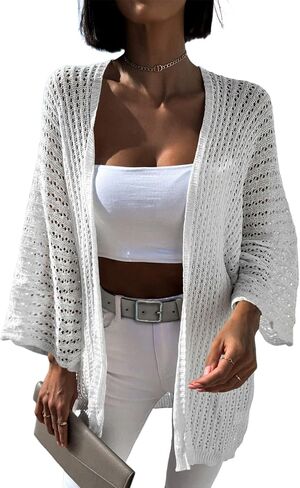 Dokotoo Lightweight Cardigan Oversized Loose 2025 Vacation Spring Summer Cardigan Trendy Beach Crochet Sweaters in Saudi Arabia