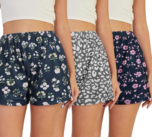 Ventelan 3 Pack Womens Ultra-Soft Pajama shorts قابلة للتعديل سائل نوم (متوفر بحجم زائد) S-XXL in Kuwait