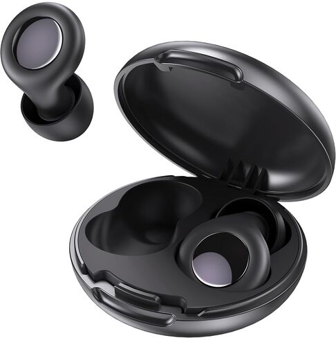 Ear Plugs for Sleeping 45db Noise Cancelling Earplugs Noise Reduction Silicone Reusable Earplug for Snoring Focus Concert Hearing Protection Ear Plug with Case and 6 Eartips (Black) in Kuwait