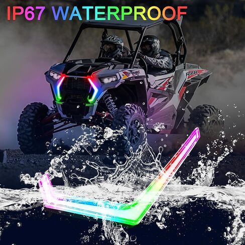 Tavaray RGB RZR Fang Lights ، App & Remote Control LED Multicolor LED مع مزامنة الموسيقى ، أضواء Accent Legal Front Legal متوافقة مع Polaris RZR 1000 XP XP4 Turbo 2019 2020 2021 2022 2023 in Kuwait