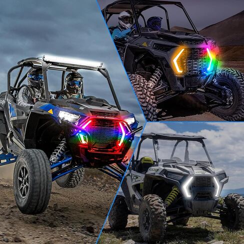 Tavaray RGB RZR Fang Lights ، App & Remote Control LED Multicolor LED مع مزامنة الموسيقى ، أضواء Accent Legal Front Legal متوافقة مع Polaris RZR 1000 XP XP4 Turbo 2019 2020 2021 2022 2023 in Kuwait
