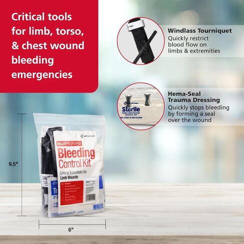 First Aid Only 91481 Critical Essentials Bleeding Control Kit for Chest & Limb Wounds, 9 Pieces in Saudi Arabia