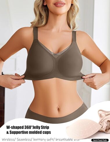 Avidlove Womens Seamless Bras No Underwire V Mesh Comfort Bralette Full Coverage Push Up Everyday T-Shirt Bra in Saudi Arabia