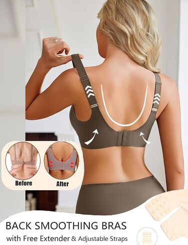 Avidlove Womens Seamless Bras No Underwire V Mesh Comfort Bralette Full Coverage Push Up Everyday T-Shirt Bra in Saudi Arabia