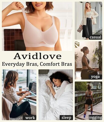 Avidlove Wireless Bras for Women Bras No Underwire Seamless Push Up Bralette Full Coverage Comfort Bra Everyday Bra in Saudi Arabia