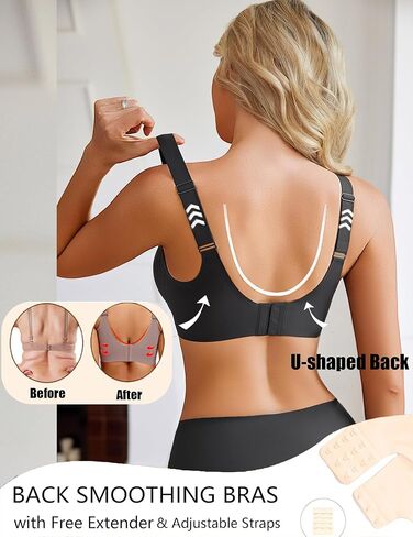 Avidlove Womens Seamless Bras No Underwire V Mesh Comfort Bralette Full Coverage Push Up Everyday T-Shirt Bra in Saudi Arabia