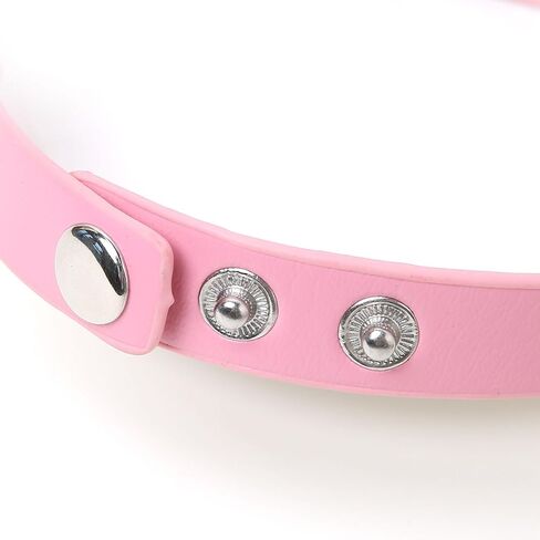HZMAN Fashion Women Men Cool Punk Goth Metal Spike Studded Link Leather Collar Choker Necklace in Kuwait