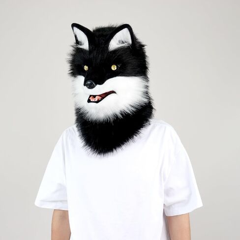 Animal Wolf Mask Cosplay Costume Accessories Furry Faux Fur Dog Fox Comple in Kuwait