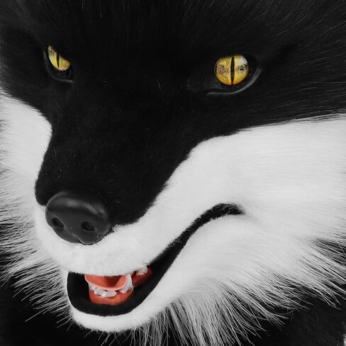 Animal Wolf Mask Cosplay Costume Accessories Furry Faux Fur Dog Fox Comple in Kuwait