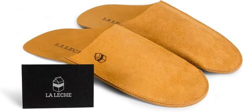 La Leche, Minimalist Slippers for Men, Shoes for Home, Indoor-friendly Slippers, Full Grain Leather, Handmade in Saudi Arabia
