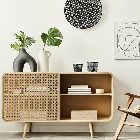 18 Inches Width Rattan Cane Webbing Roll Caning Material Weave Rattan Fabric Furniture for Caning Projects Pre Woven Open Mesh Cane for Cabinet Bed Chair Repair Caning Material DIY Supplies (1 Feet) in Kuwait