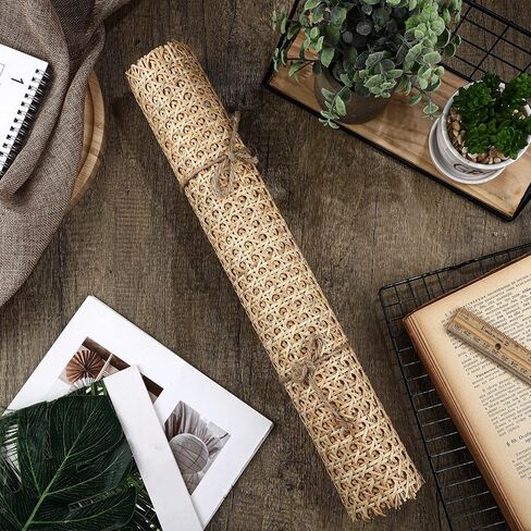 18 Inches Width Rattan Cane Webbing Roll Caning Material Weave Rattan Fabric Furniture for Caning Projects Pre Woven Open Mesh Cane for Cabinet Bed Chair Repair Caning Material DIY Supplies (1 Feet) in Kuwait