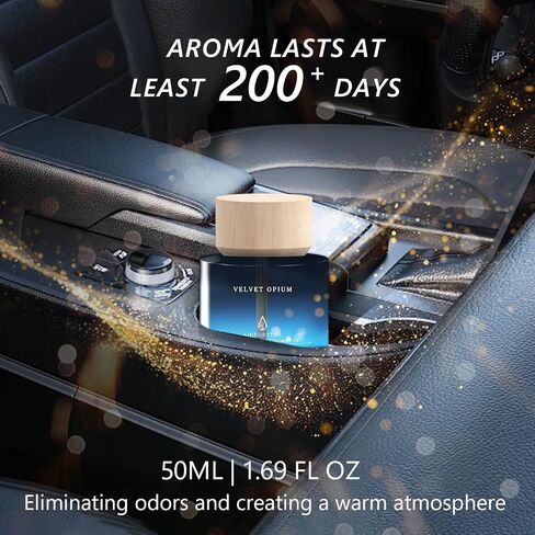 Car Air Freshener for Women Cup Car Diffuser - Long Lasting Amber Vanilla Essential Oil Diffuser for Ca r, 1.7 FL OZ/50ML Car Fresheners for Women Made in USA in Saudi Arabia