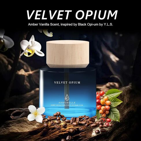 Car Air Freshener for Women Cup Car Diffuser - Long Lasting Amber Vanilla Essential Oil Diffuser for Ca r, 1.7 FL OZ/50ML Car Fresheners for Women Made in USA in Saudi Arabia