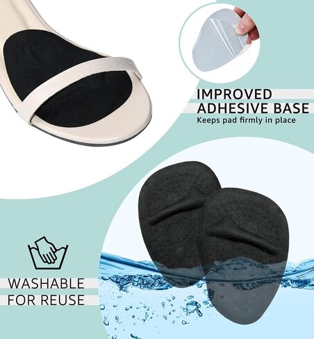 HiRui Metatarsal Pads (2 Pairs) - Ball of Foot Cushions for Women, Heel Inserts for Pain Relief & Comfort, Anti-Slip Heel Grips for Loose Shoes & Blister Prevention - Fits All Shoes (Beige) in Kuwait