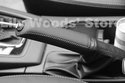 JI Loncky Black Genuine Leather Handbrake Cover for Subaru Forester 2009-2017 / Subaru XV Crosstrek 2013-2015 / Subaru Crosstrek 2016 2017 / Subaru Impreza2008-2017 /Outback/Legacy Accessories in Saudi Arabia