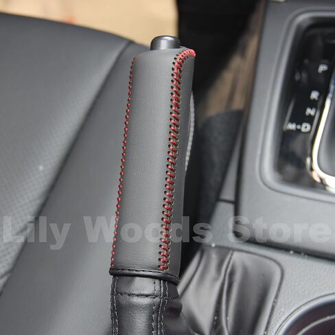 JI Loncky Black Genuine Leather Handbrake Cover for Subaru Forester 2009-2017 / Subaru XV Crosstrek 2013-2015 / Subaru Crosstrek 2016 2017 / Subaru Impreza2008-2017 /Outback/Legacy Accessories in Saudi Arabia