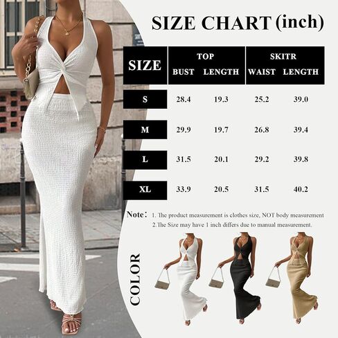 Two Piece Skirt Outfits for Women Twist Halter Crop Top and Maxi Skirt Sets 2 Piece Summer Vacation Set in Kuwait
