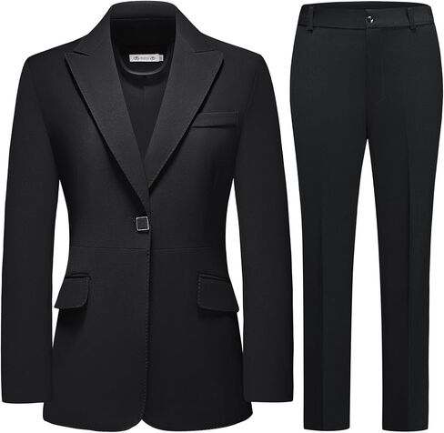 MODFUL Pant Suits for Women Business Suit Set 2 Piece Slim Fit Blazer Jacket One Button Formal Suit in Kuwait