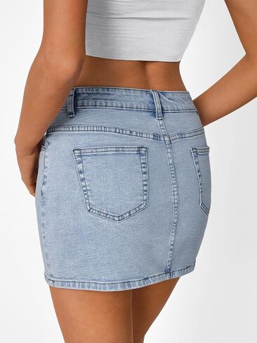 Trendy Queen Womens Denim Skirts Jean Short Mini Skirt Summer Outfits Fashion Cute Y2k Clothes with Pockets 2025 in Saudi Arabia